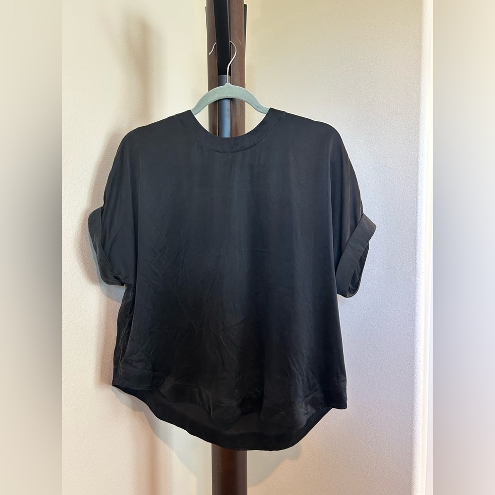 Sablyn 100% Silk Blouse – Black, Size XS (Relaxed Fit)